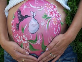 bellypainting malování na těhotenské bříško